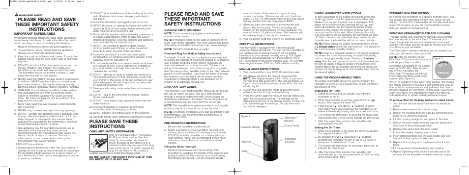 Please save these instructions | BIONAIRE BCM658 User Manual | Page 2