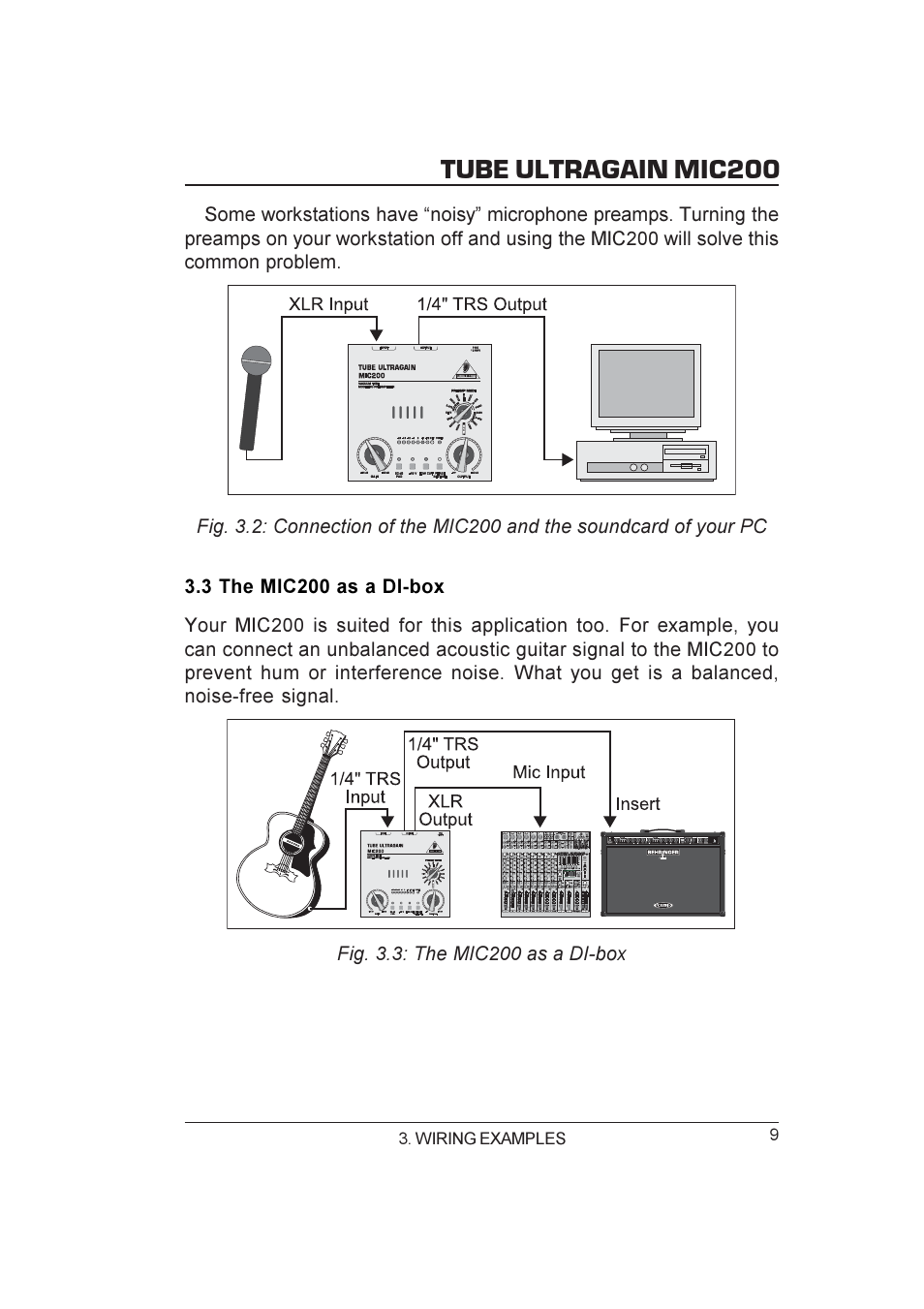 Tube Ultragain Mic200 Behringer Mic200 User Manual Page 9 12