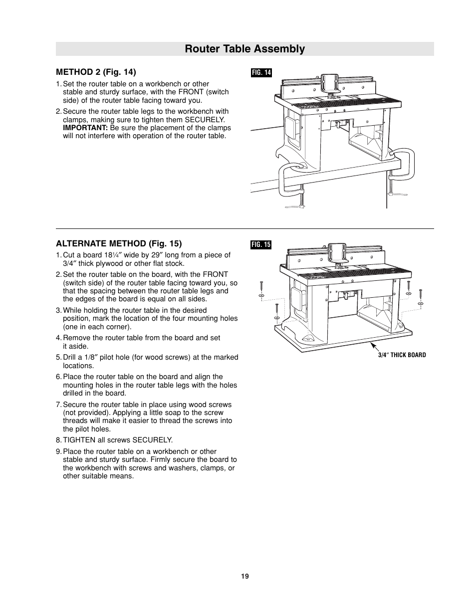 Router Table Assembly Bosch Ra1181 User Manual Page 19 96
