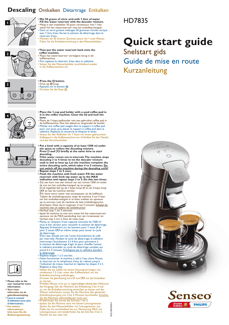 geloof Vruchtbaar jaloezie Philips SENSEO® Viva Café Premium Kaffeepadmaschine User Manual | 2 pages |  Original mode