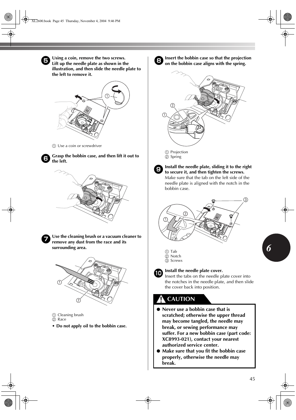 Caution Brother Xl 3500 User Manual Page 47 51