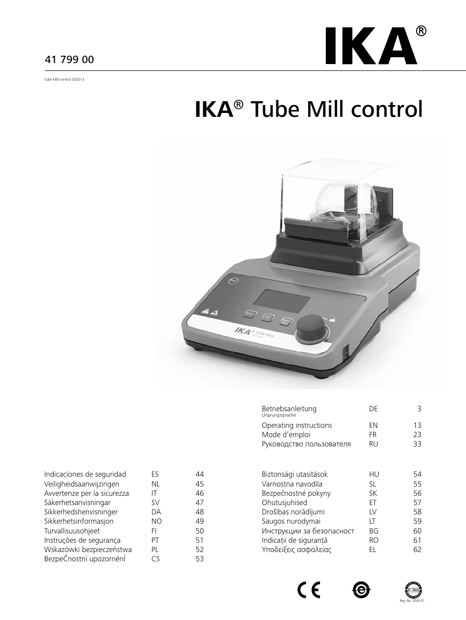 IKA Tube Mill control User Manual | 64 pages