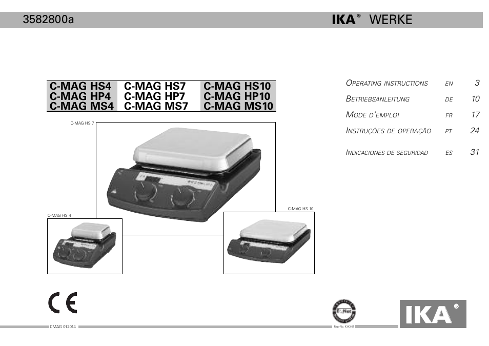 IKA C-MAG HP 10 User Manual | 36 pages