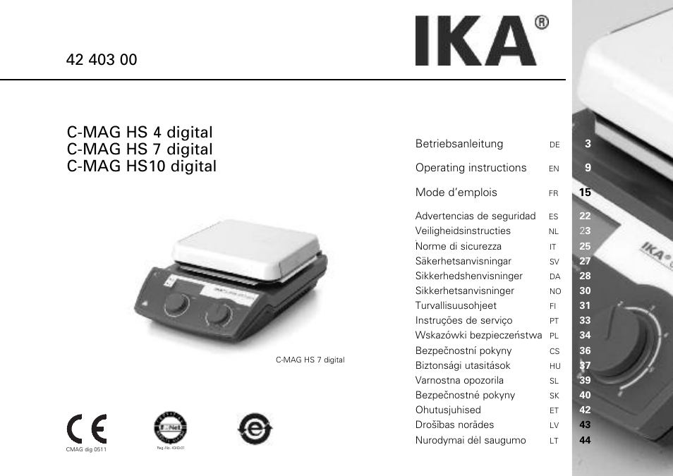 IKA C-MAG HS 10 digital User Manual | 48 pages
