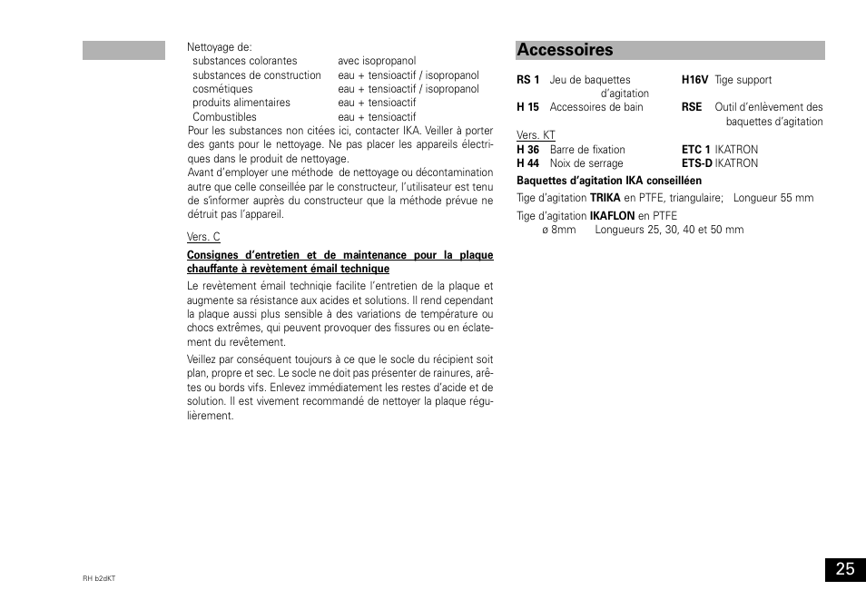 Accessoires | IKA RH basic 2 User Manual | Page 25 / 32