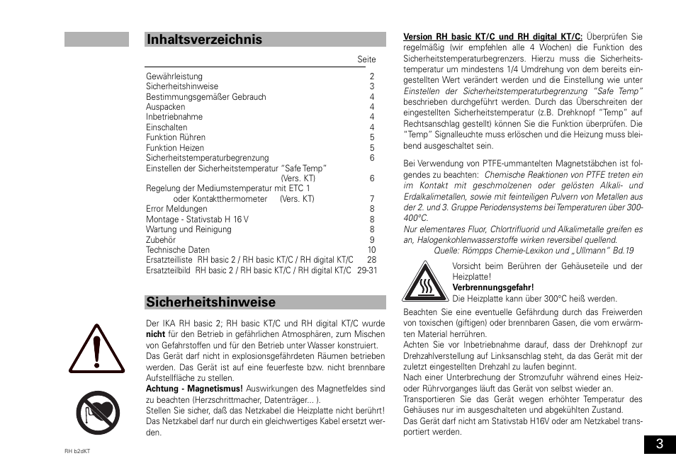 IKA RH basic 2 User Manual | Page 3 / 32
