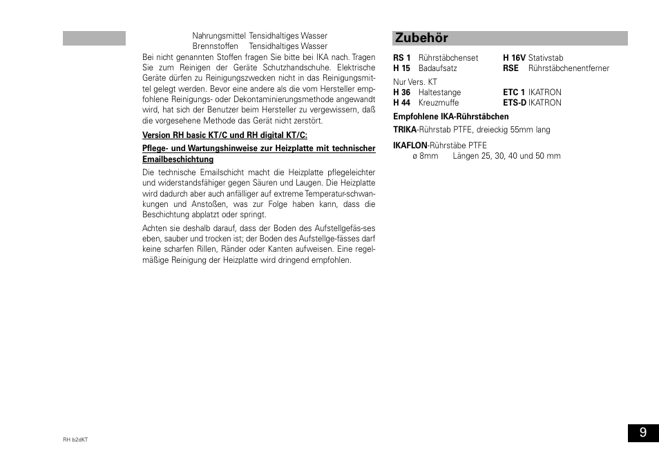 Zubehör | IKA RH basic 2 User Manual | Page 9 / 32