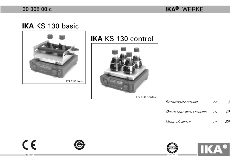 IKA KS 130 control User Manual | 56 pages