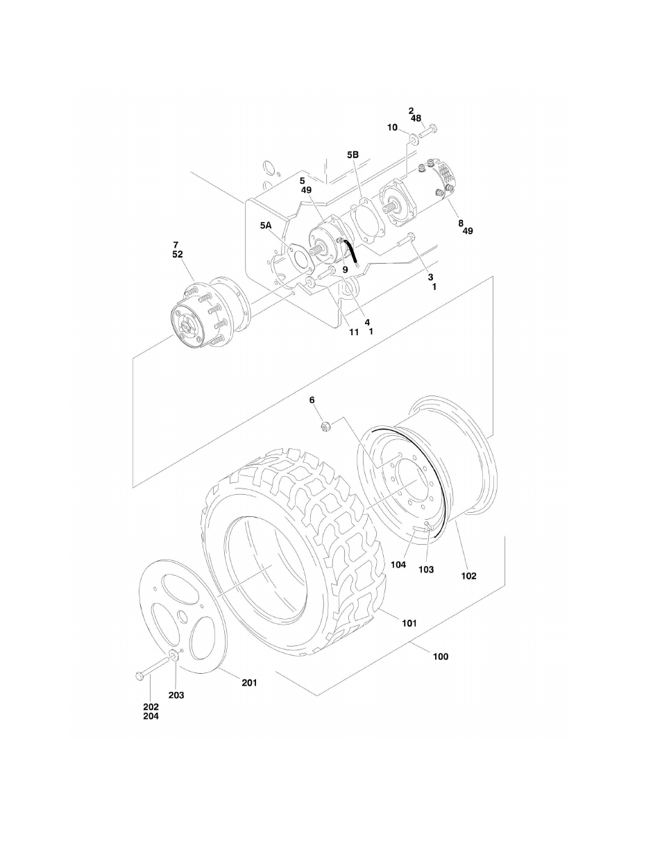 Figure 12. tire and wheel drive installation JLG M400 Parts Manual