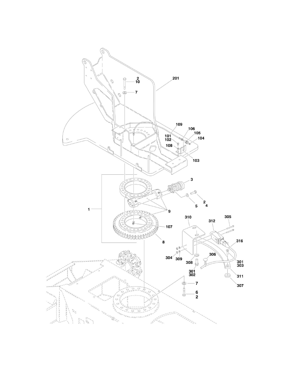Figure 2-3. turntable and swing drive installation | JLG M400 Parts