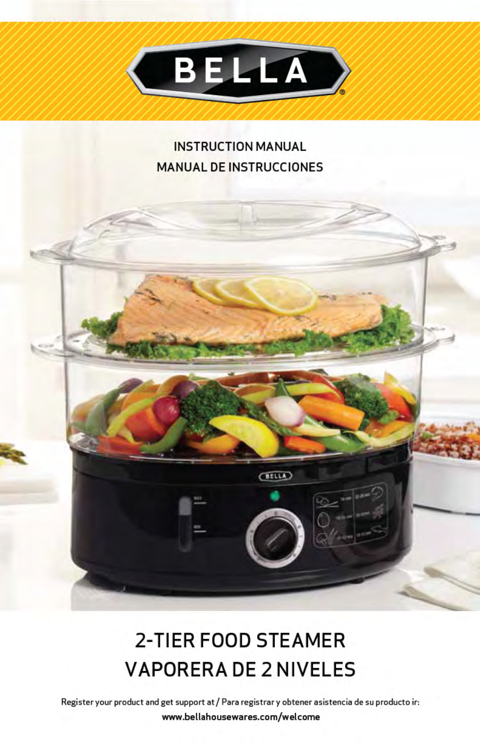 BELLA 13872 Food Steamer User Manual 24 pages Original mode