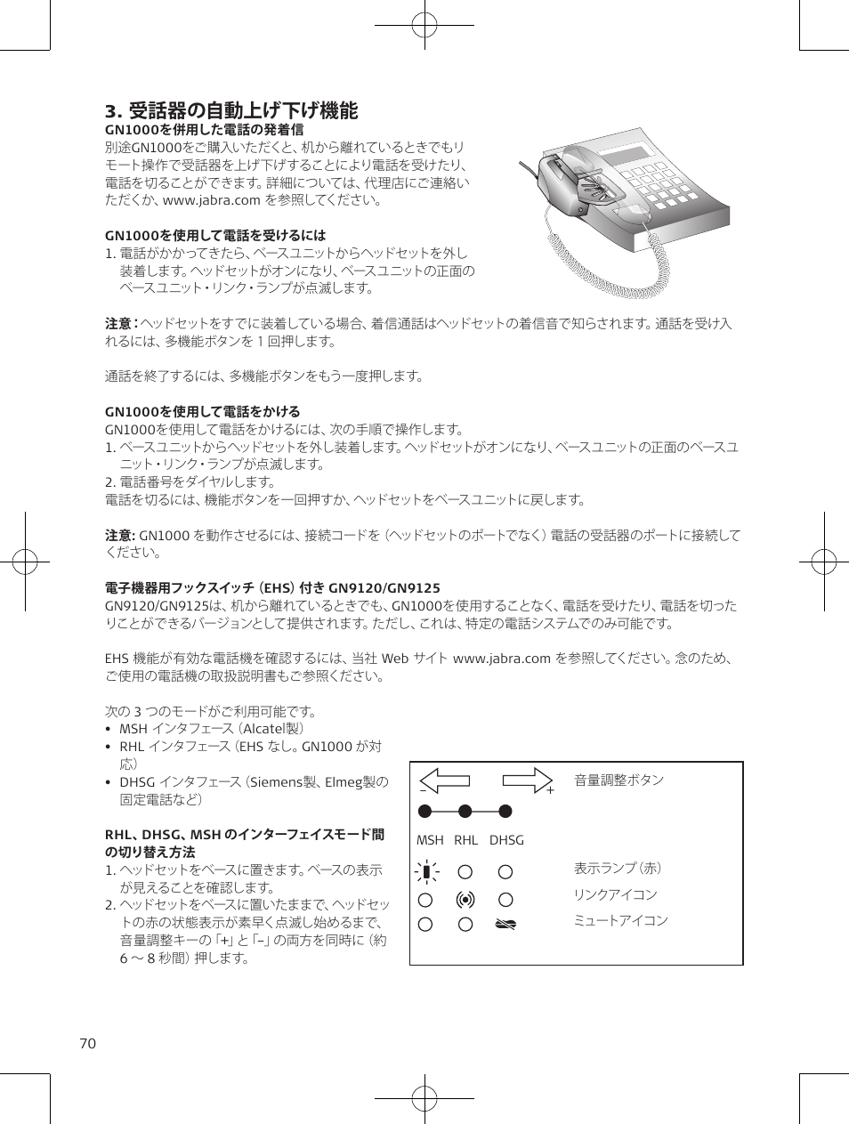 受話器の自動上げ下げ機能 Jabra Gn91 User Manual Page 72 75 受話器の自動上げ下げ機能 Jabra Gn91 User Manual Page 72 75