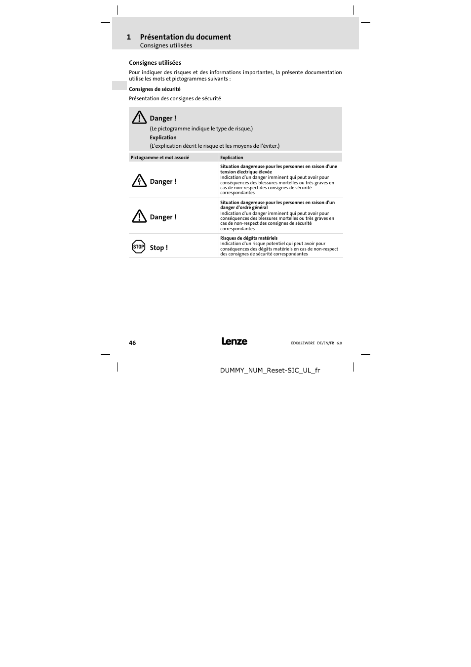 Consignes Utilisees Lenze Ezwbre User Manual Page 46 64 Original Mode