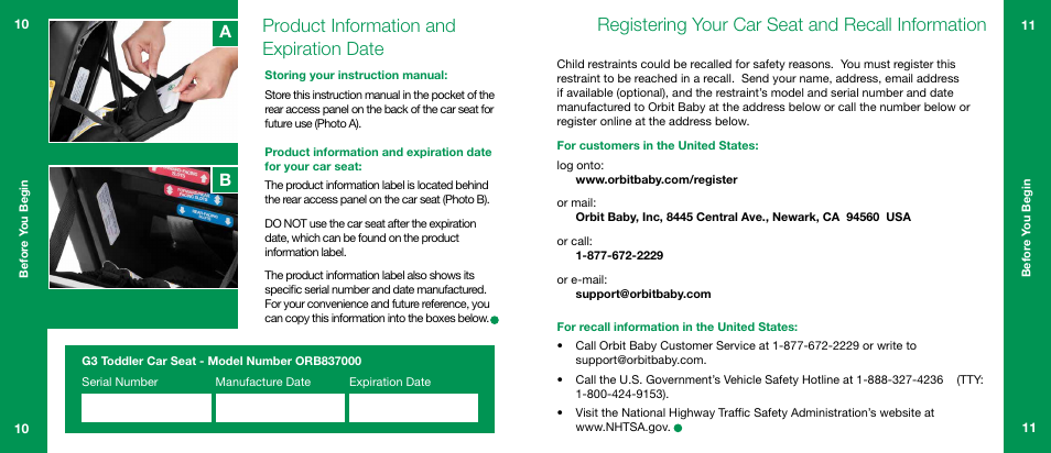 orbit baby g3 car seat recall