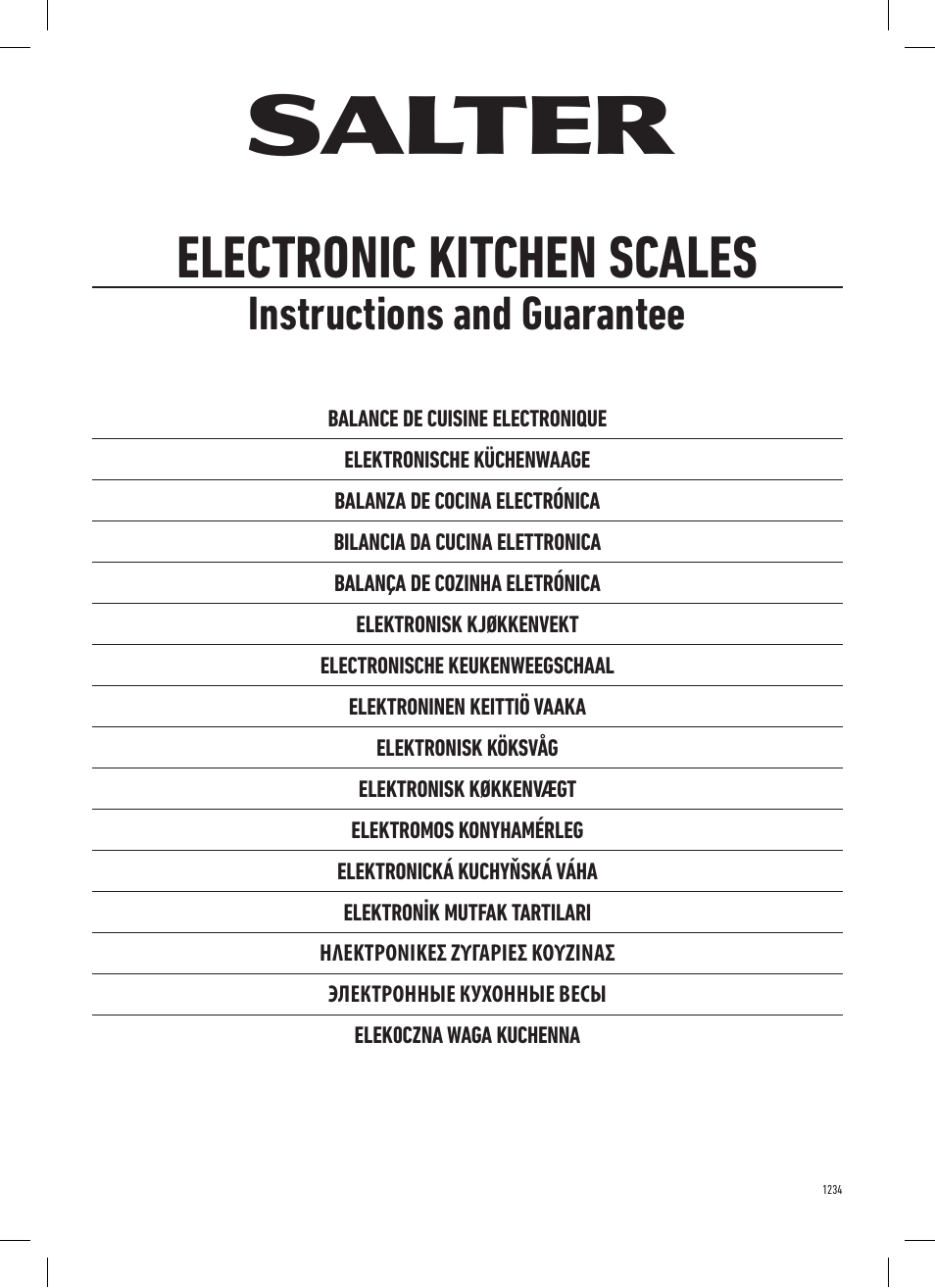 Salter 1234 SSDR Air Super Slim Kitchen Scale User Manual | 20 pages