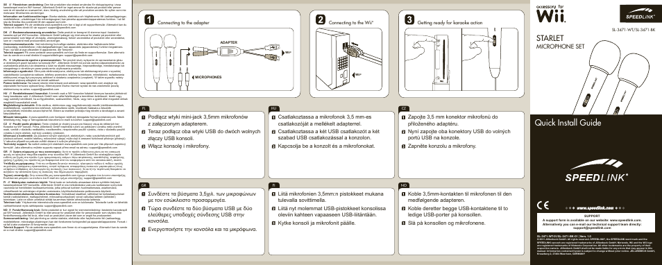 SPEEDLINK SL-3471-BK STARLET Microphone Set for Wii User Manual | 2 pages Original mode