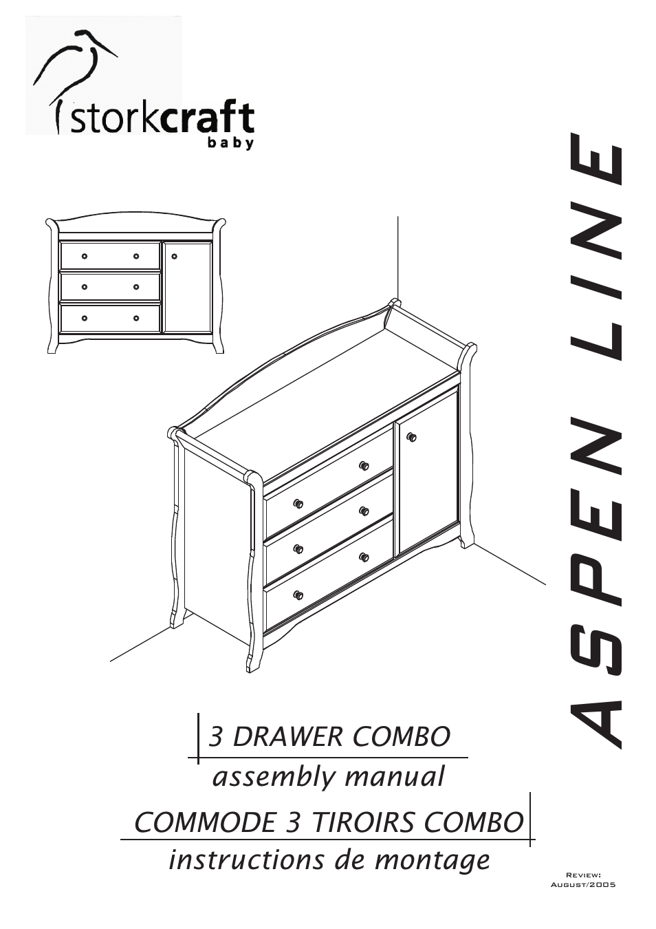 Storkcraft Aspen Combo Dresser User Manual 20 Pages
