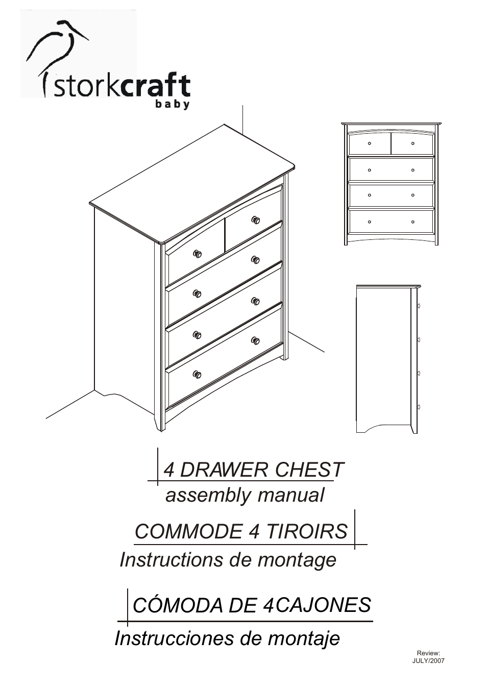 Storkcraft Beatrice 4 Drawer Chest User Manual 13 Pages