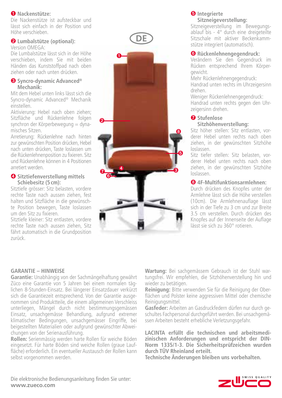 Zuco LACINTA - Comfort Line User Manual | Page 2 / 8
