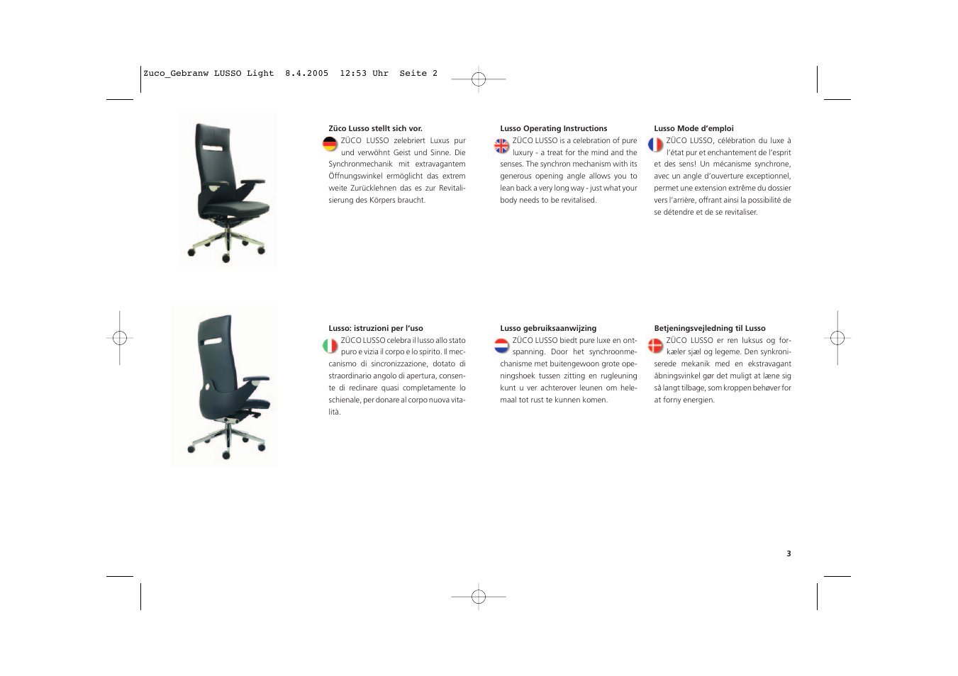 Zuco Lusso Tavola User Manual | Page 2 / 10