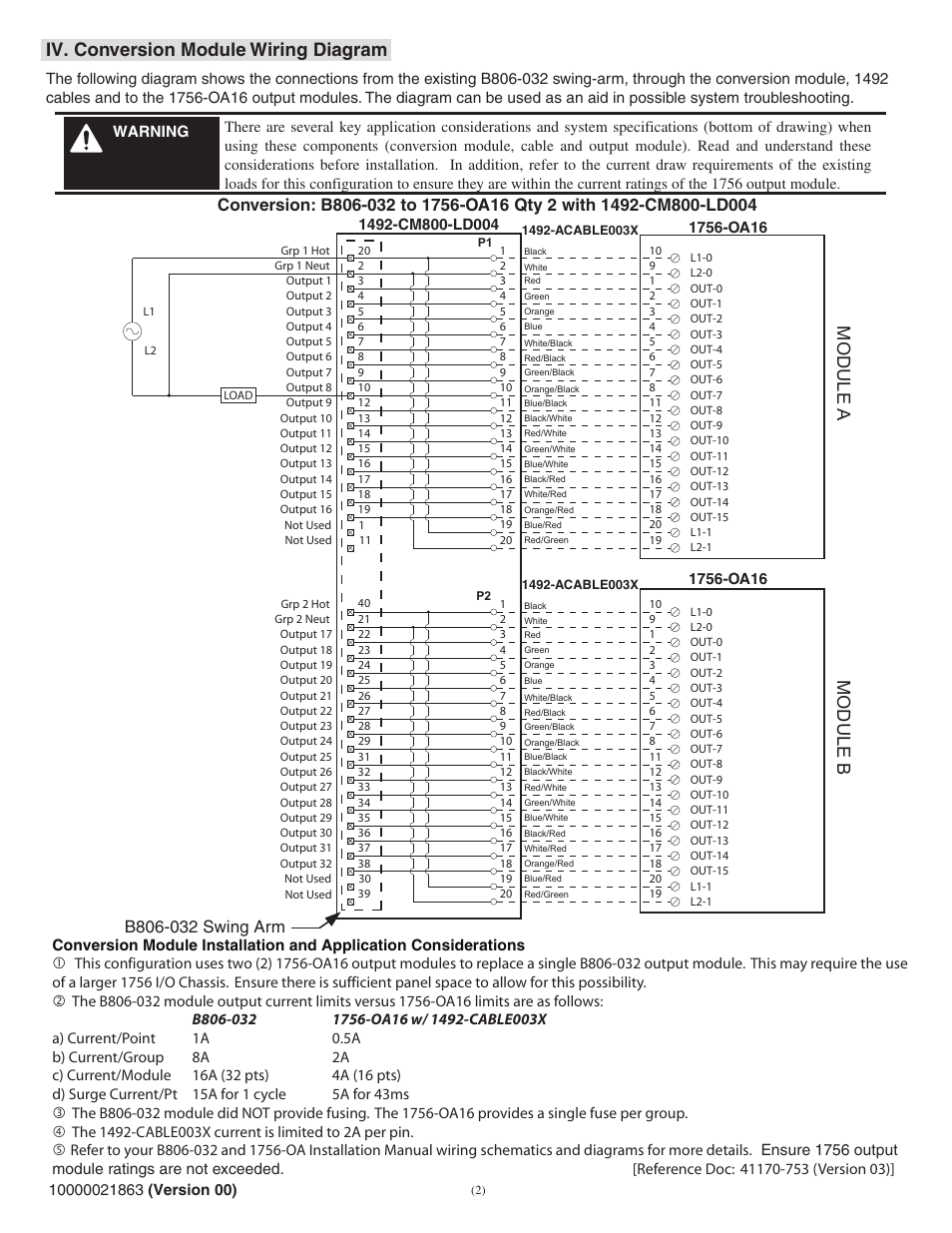 Iv Conversion Module Wiring Diagram Module A Module B Rockwell Automation 1492 Cm800 Ld004 Field Wire Conv Module For Modicon B806 032 To 1756 Oa16 User Manual Page 2 4 Original Mode