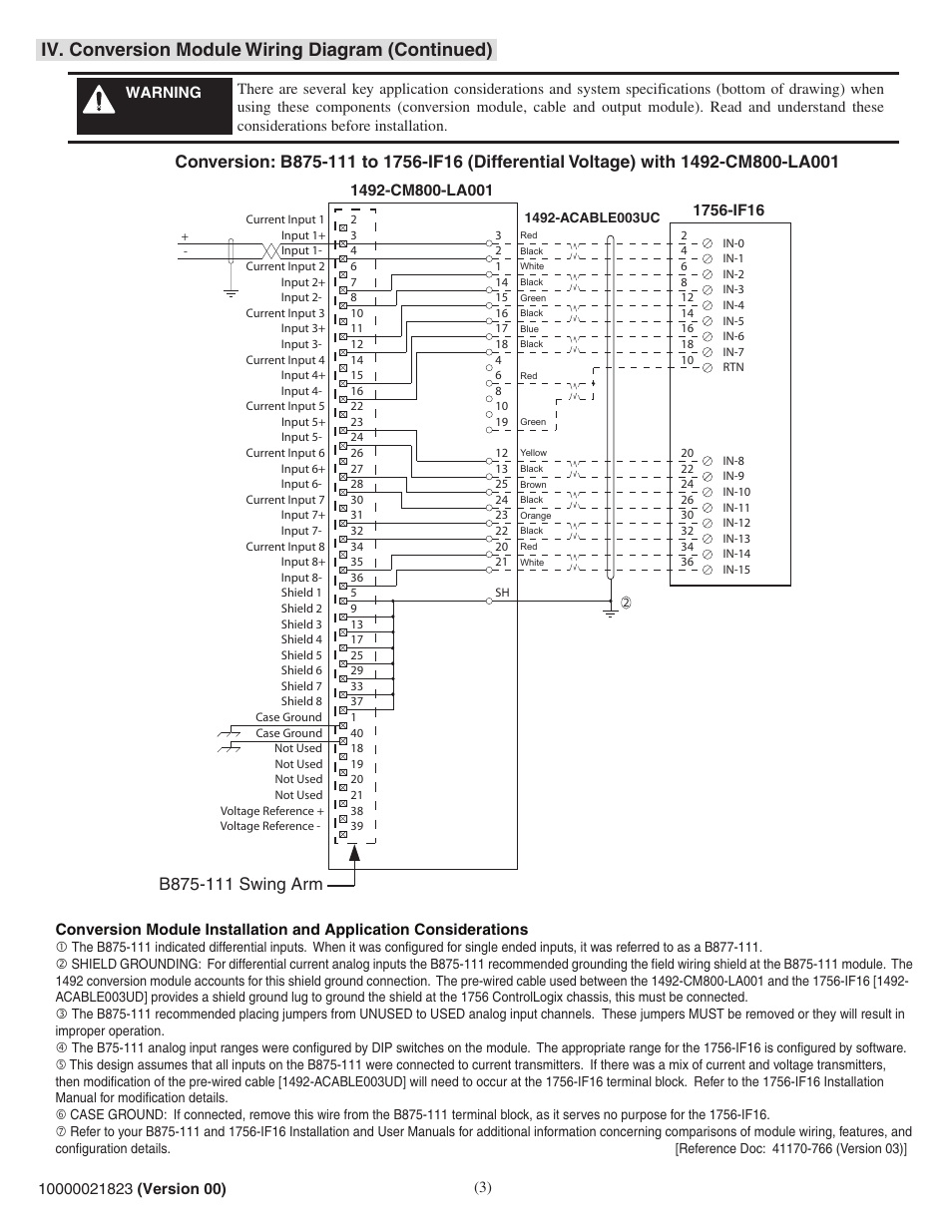 Iv Conversion Module Wiring Diagram Continued Rockwell Automation 1492 Cm800 La001 Field Wire Conv Module For Modicon B875 111 To 1756 If16 User Manual Page 3 4 Original Mode