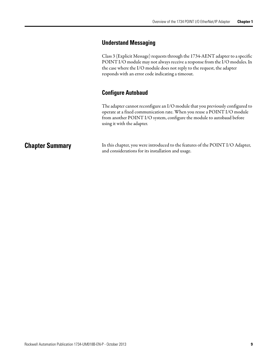 Understand messaging, Configure autobaud, Chapter summary | Rockwell