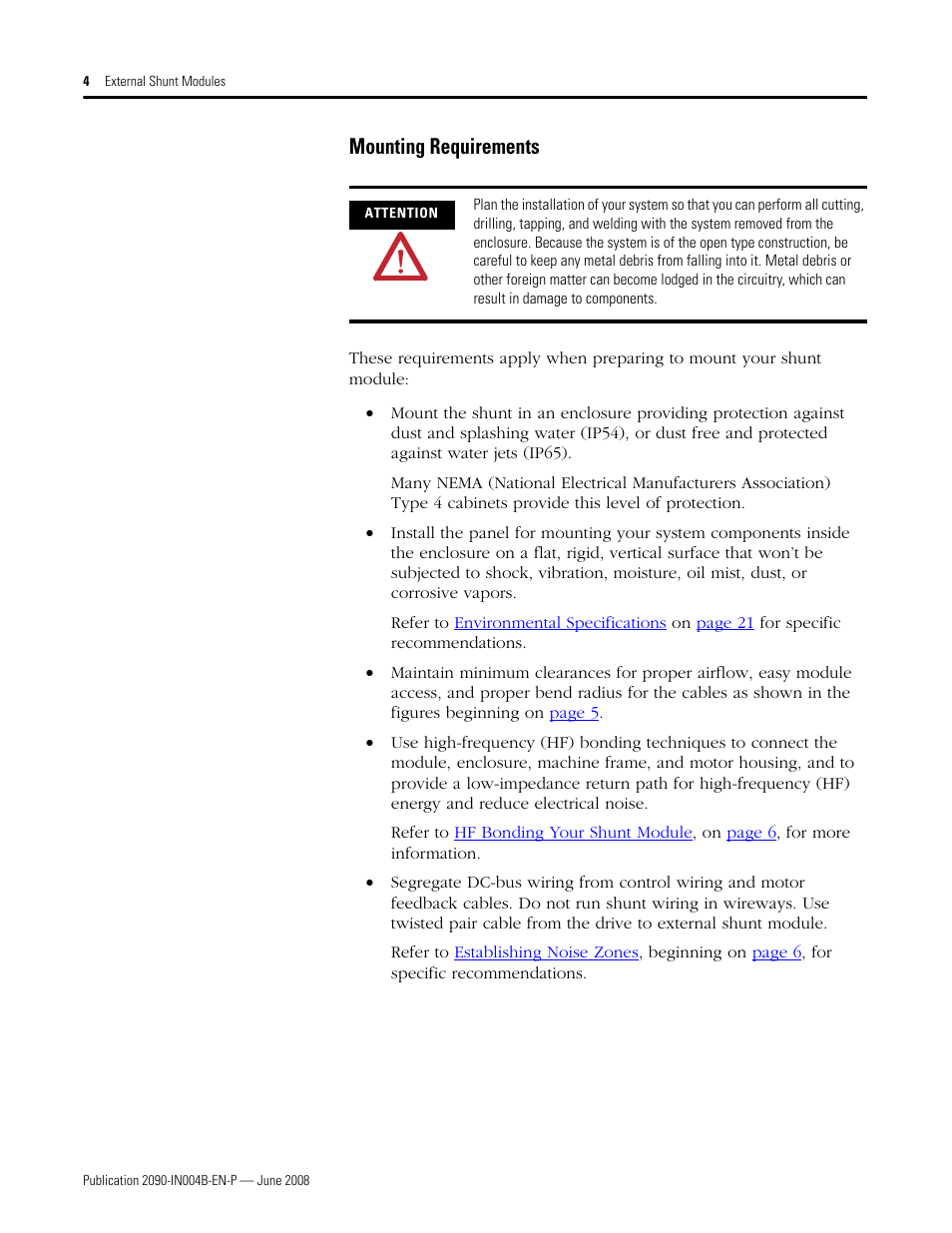 Mounting requirements | Rockwell Automation 2090-SRxxx External Shunt  Modules Installation Instructions User Manual | Page 4  24 | Original mode