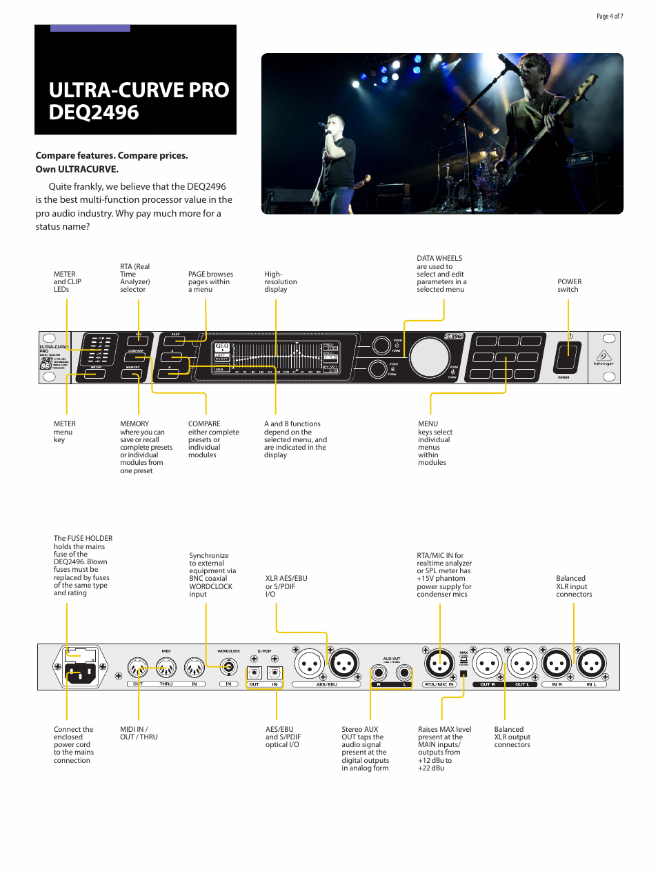 Ultra Curve Pro Deq2496 Behringer Ultra Curve Pro Deq2496 User Manual Page 4 7