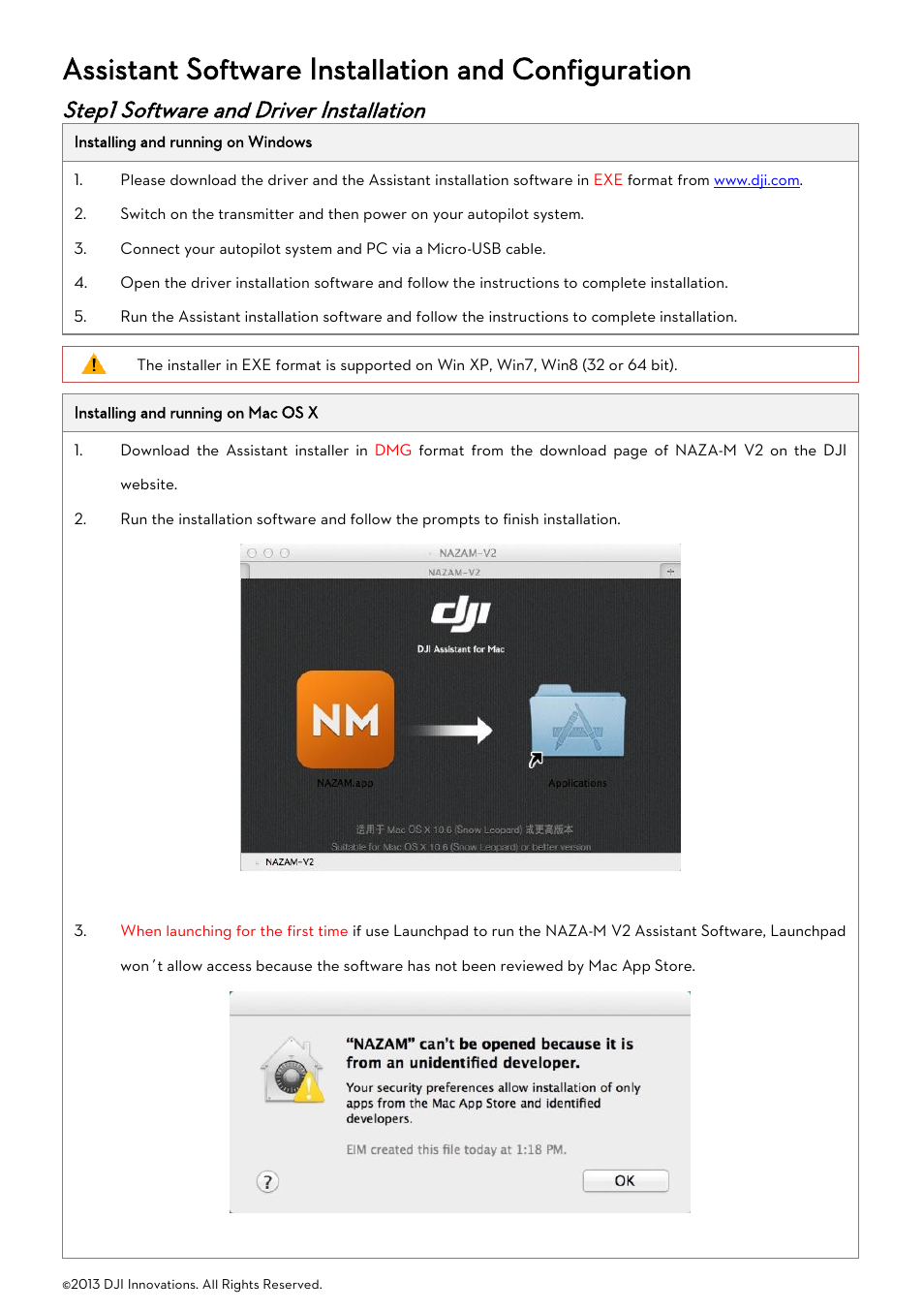 Reorganisere Bibliografi heldig Assistant software installation and configuration, Step1 software and driver  installation, Oftware and | DJI Naza-M User Manual | Page 7 / 33