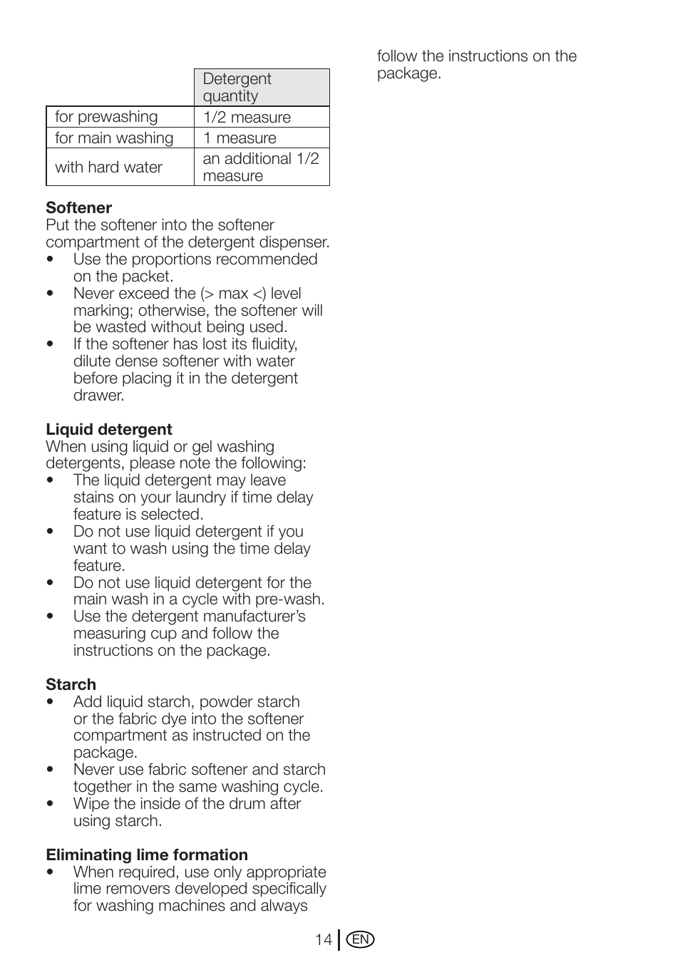 Beko Automatic Washing Machine Wm 7335 W User Manual Page 14 36
