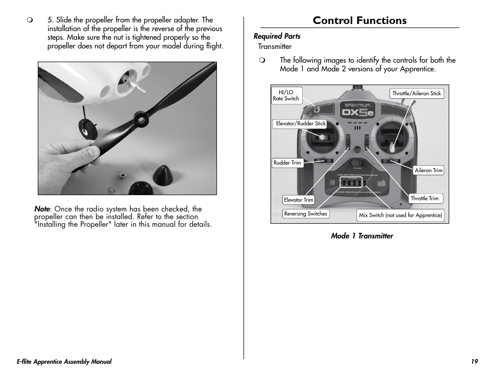 e flite apprentice manual