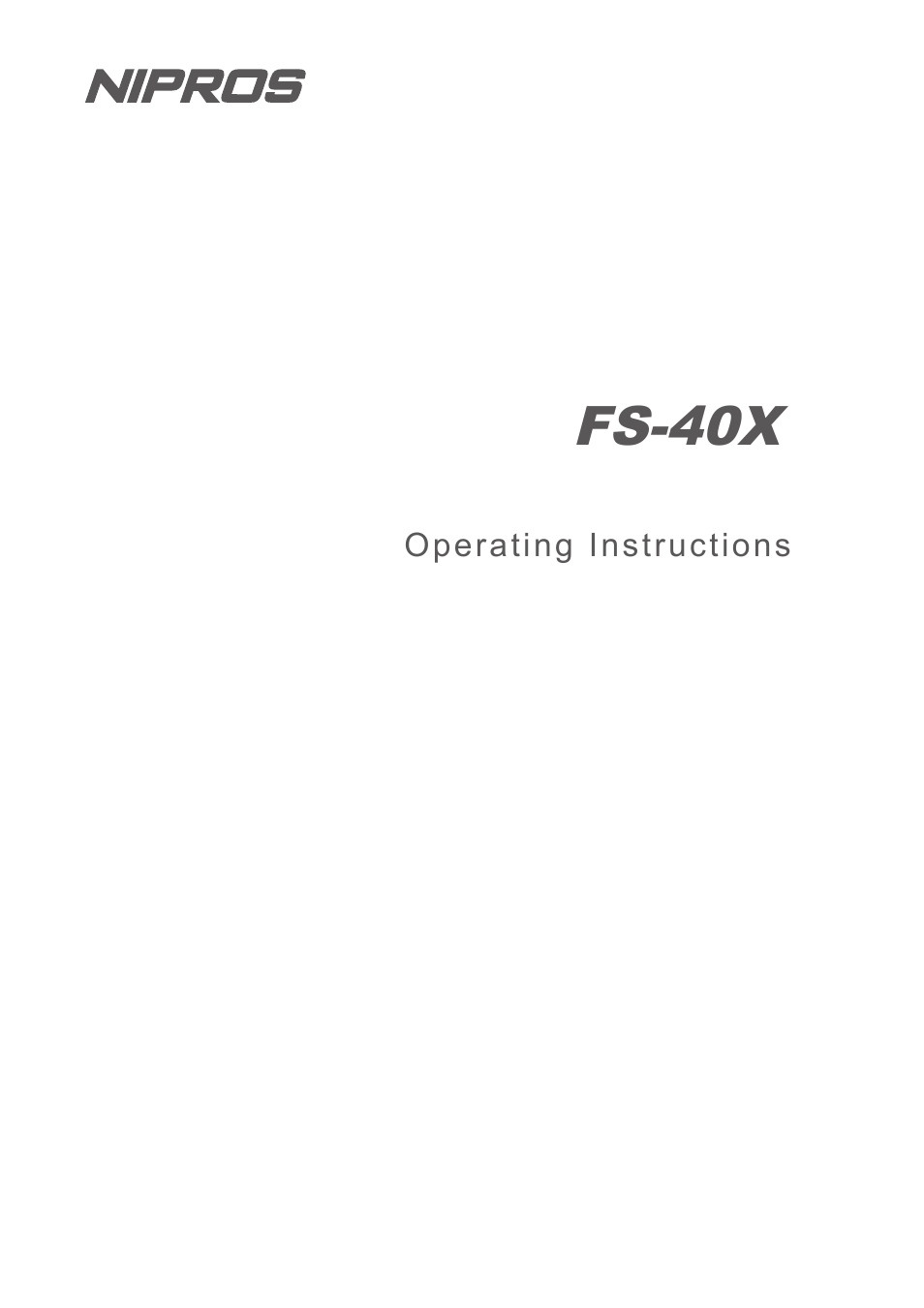Nipros FS-40X User Manual | 23 pages