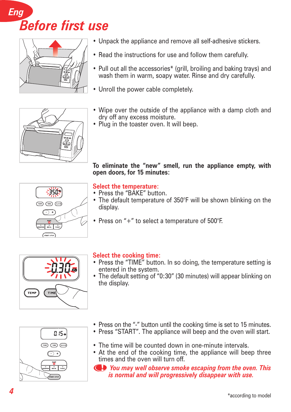 Before first use TFal Avante Elite Convection User Manual Page 7 /