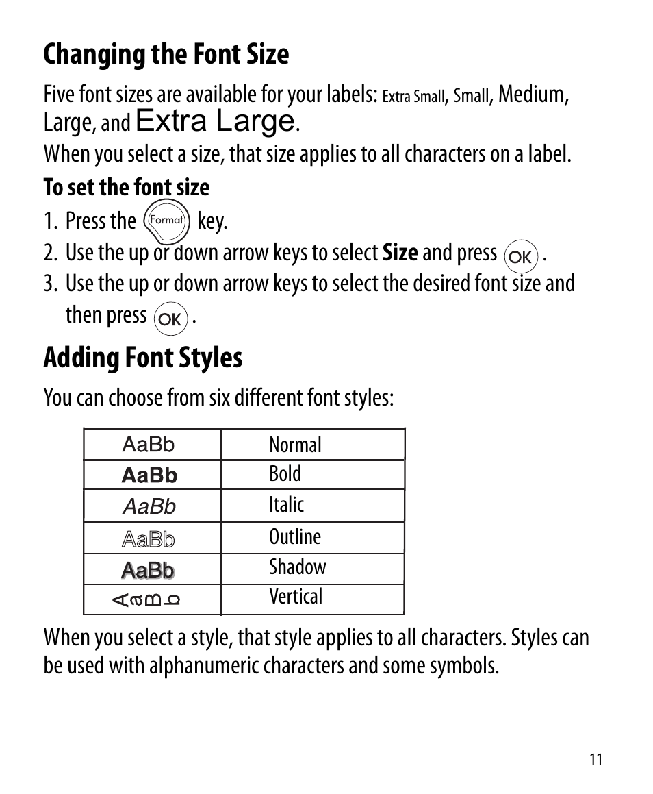 How to change font on dymo letratag