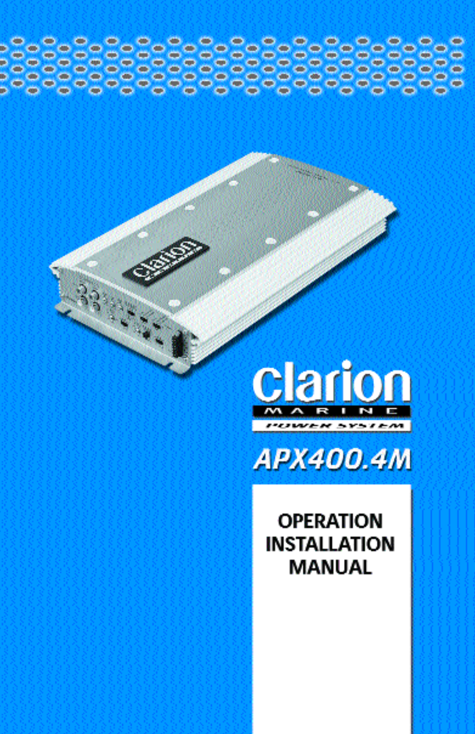 Clarion APX400 User Manual | 16 pages | Original mode