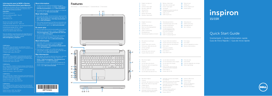 Dell Inspiron 15 (3537, Mid 2013) User Manual | 2 pages | Original mode