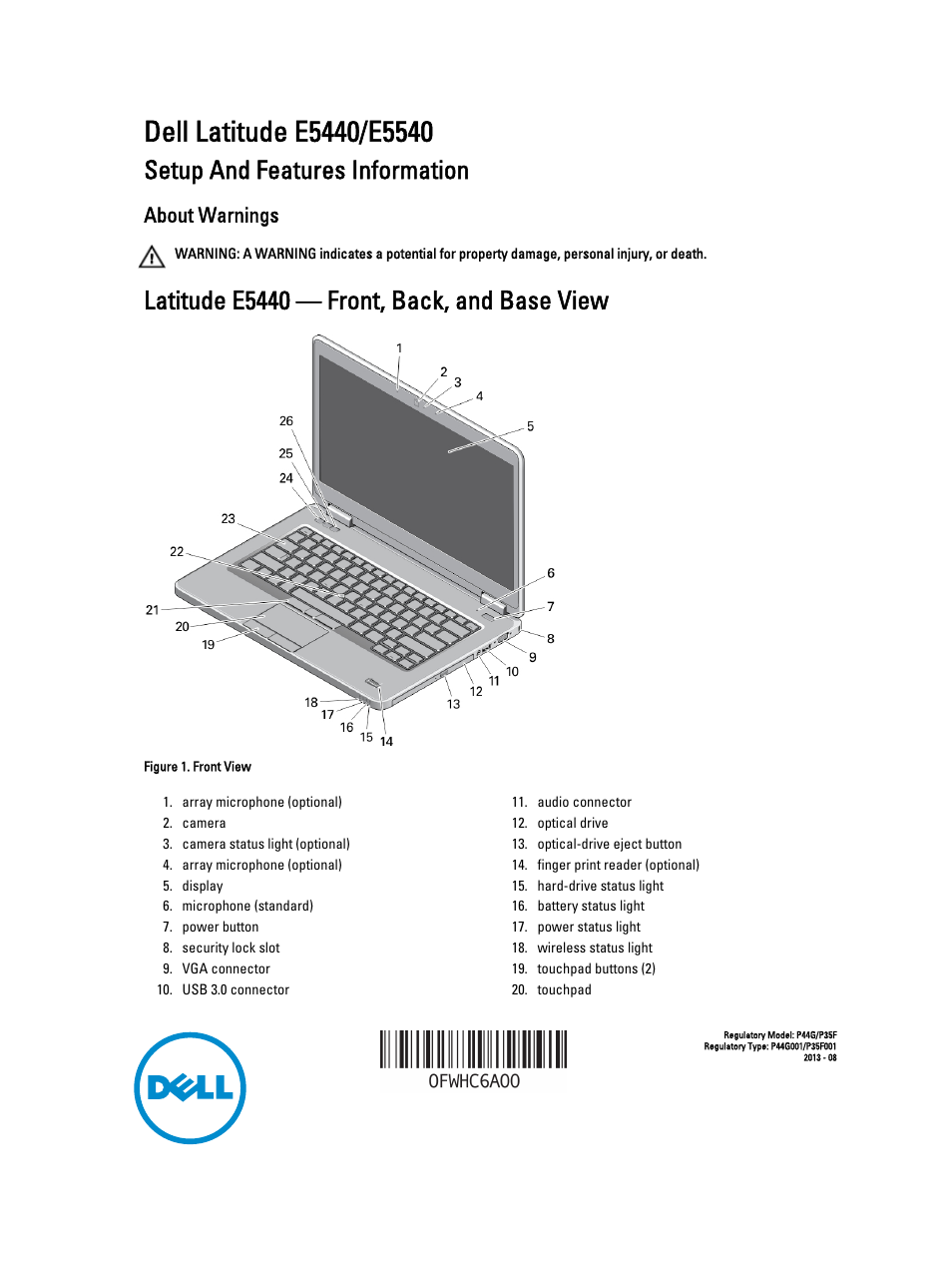 Dell Latitude E5440 (Late 2013) User Manual | 7 pages | Original mode