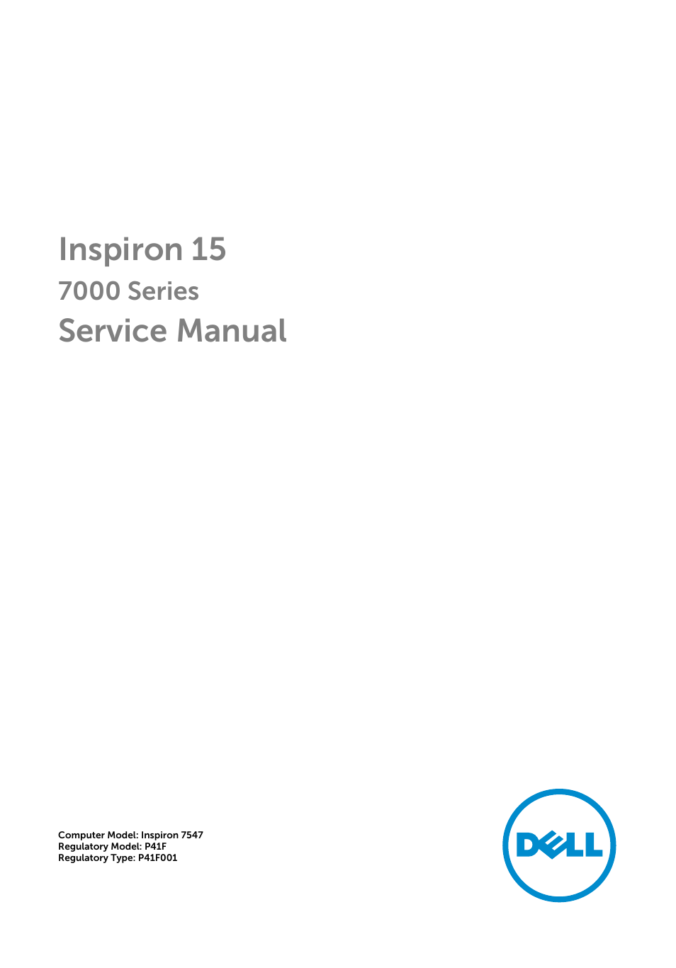 Dell Inspiron 15 7547 User Manual | 59 pages | Original mode