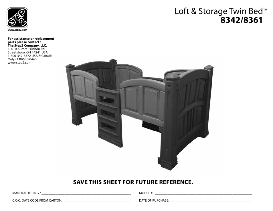 step 2 twin loft bed with storage