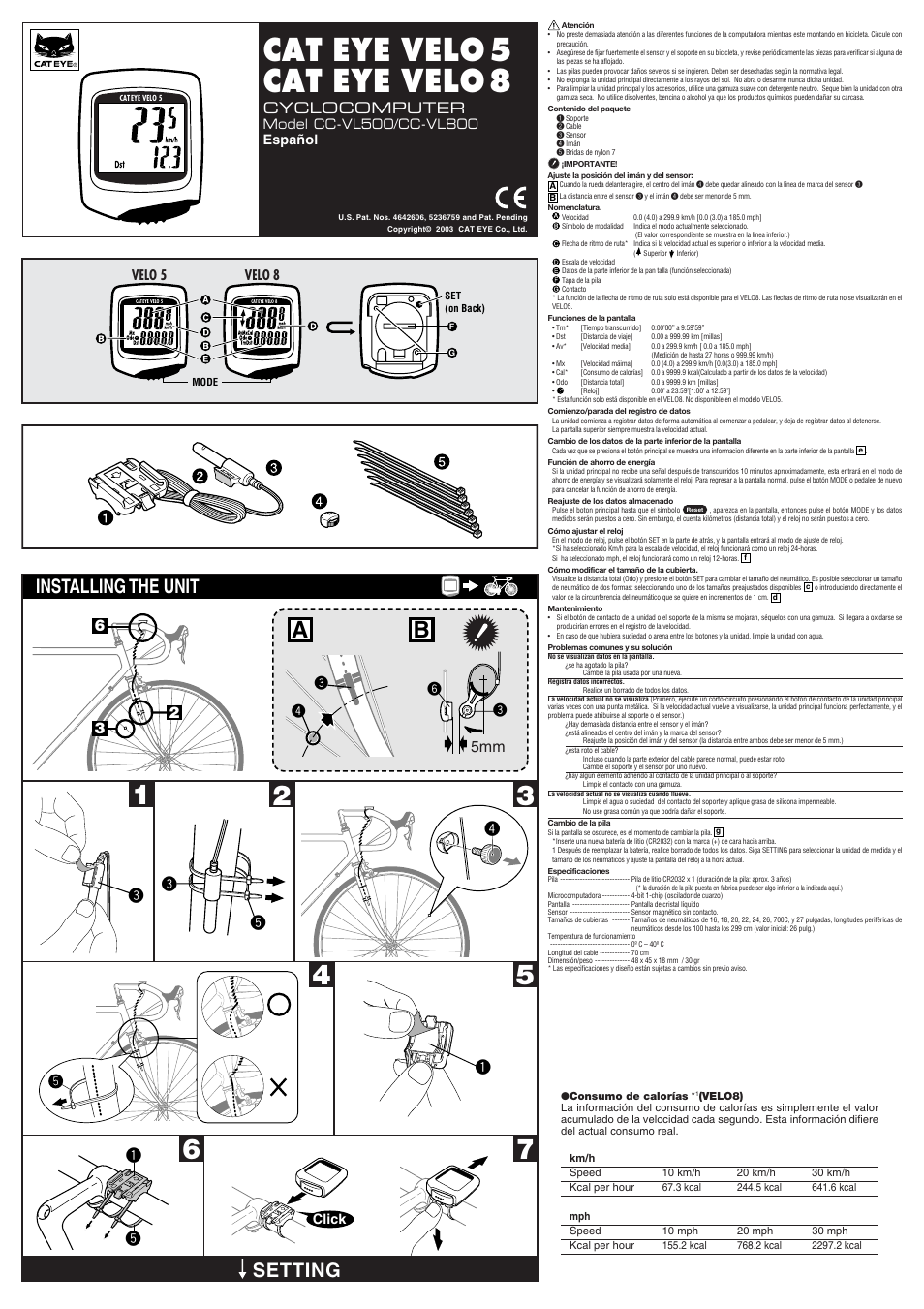 cateye velo 8 setup