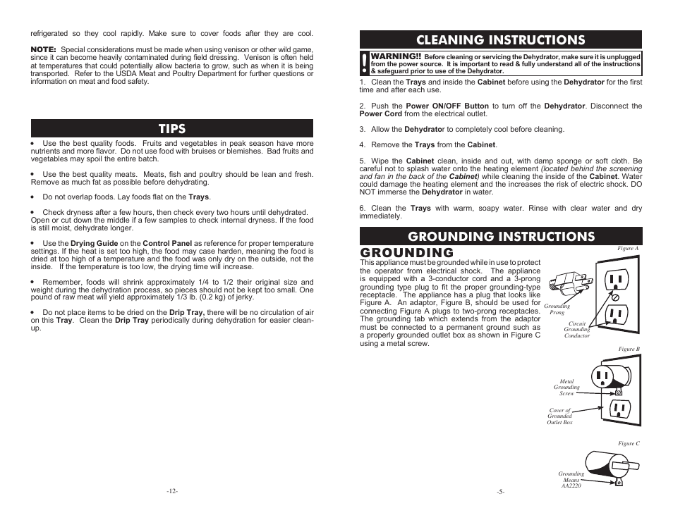 Grounding, Grounding instructions cleaning instructions, Tips | Cabela