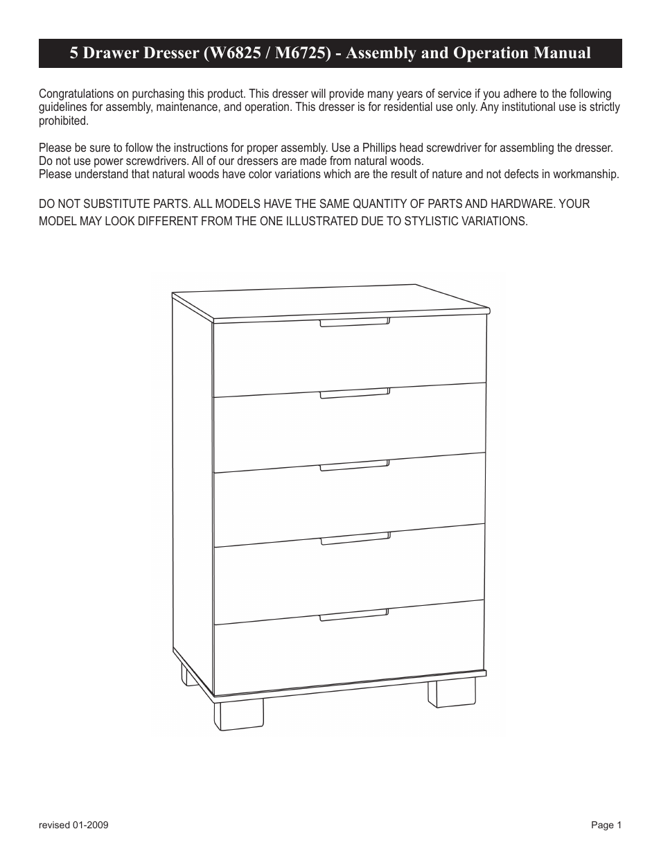 Babyletto Modo 5 Drawer Dresser User Manual 6 Pages