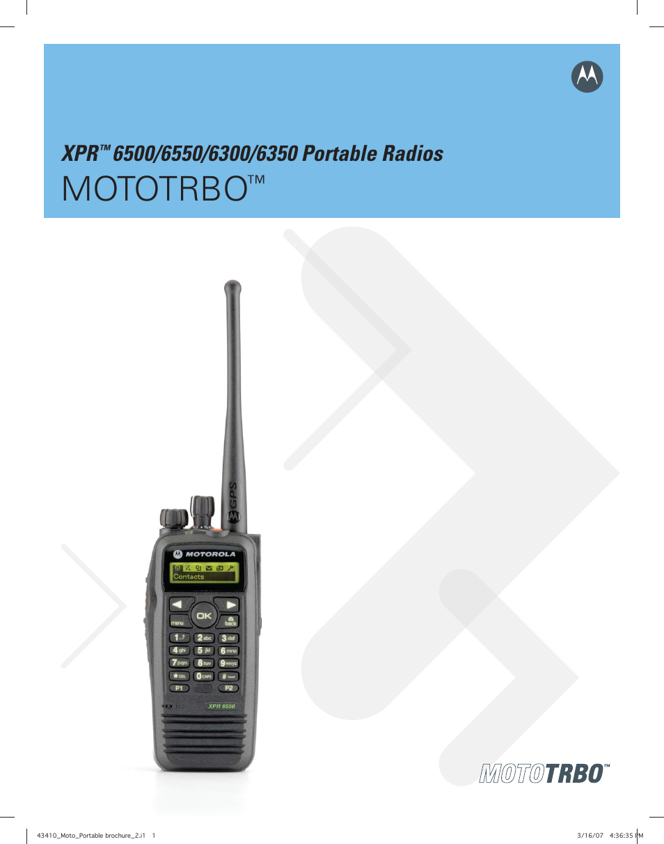 Motorola MOTOTRBO 6300 User Manual | 12 pages