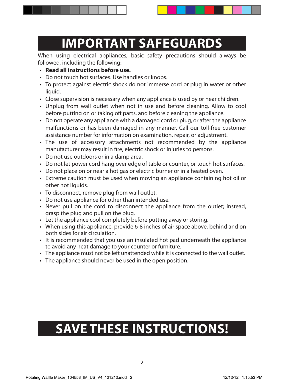 farberware flip waffle maker instructions