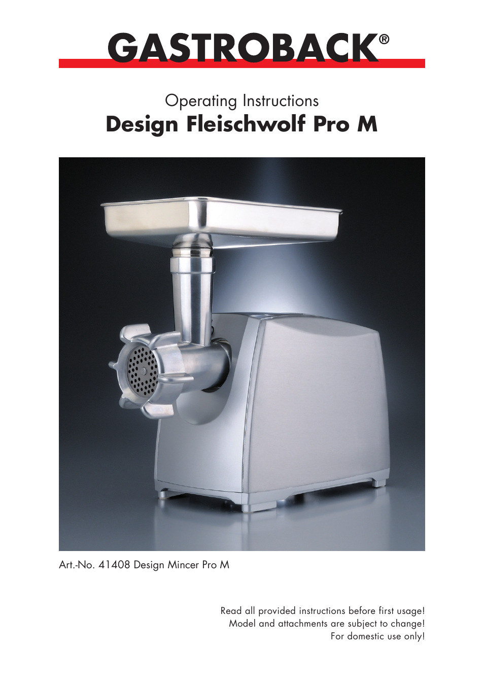 Design Fleischwolf Pro M Gastroback