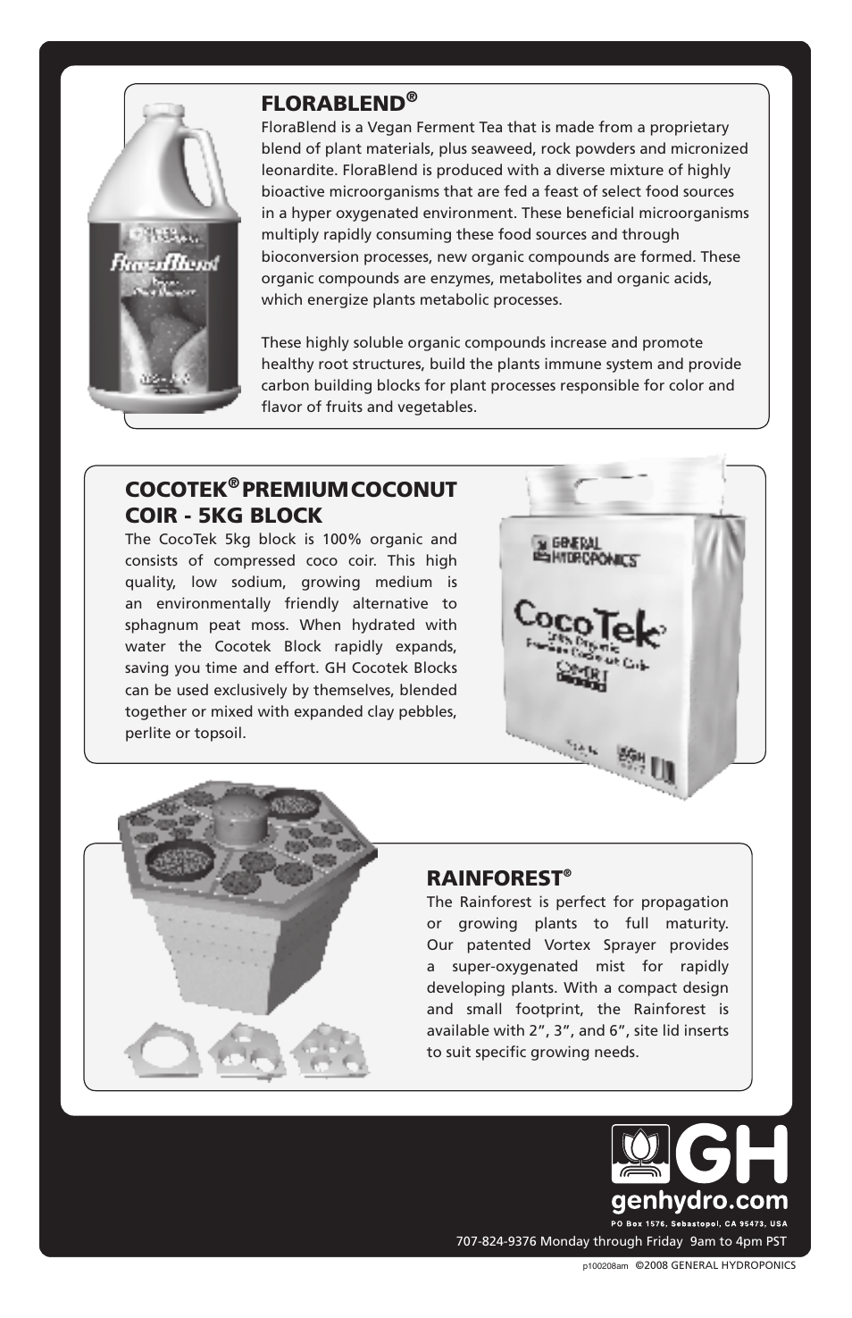 Cocotek, Premium coconut coir - 5kg block, Rainforest | Florablend | General Hydroponics EuroGrower User Manual | Page 8 / 8