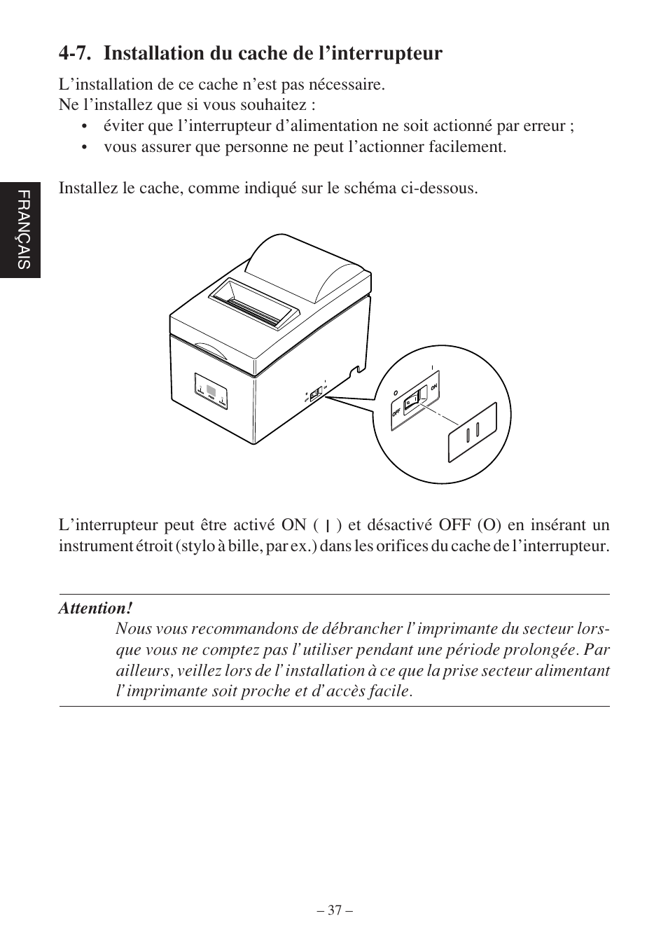 7 Installation Du Cache De L Interrupteur Fran C Ais Rice Lake Star Sp700 User Manual Page 40 124 Original Mode
