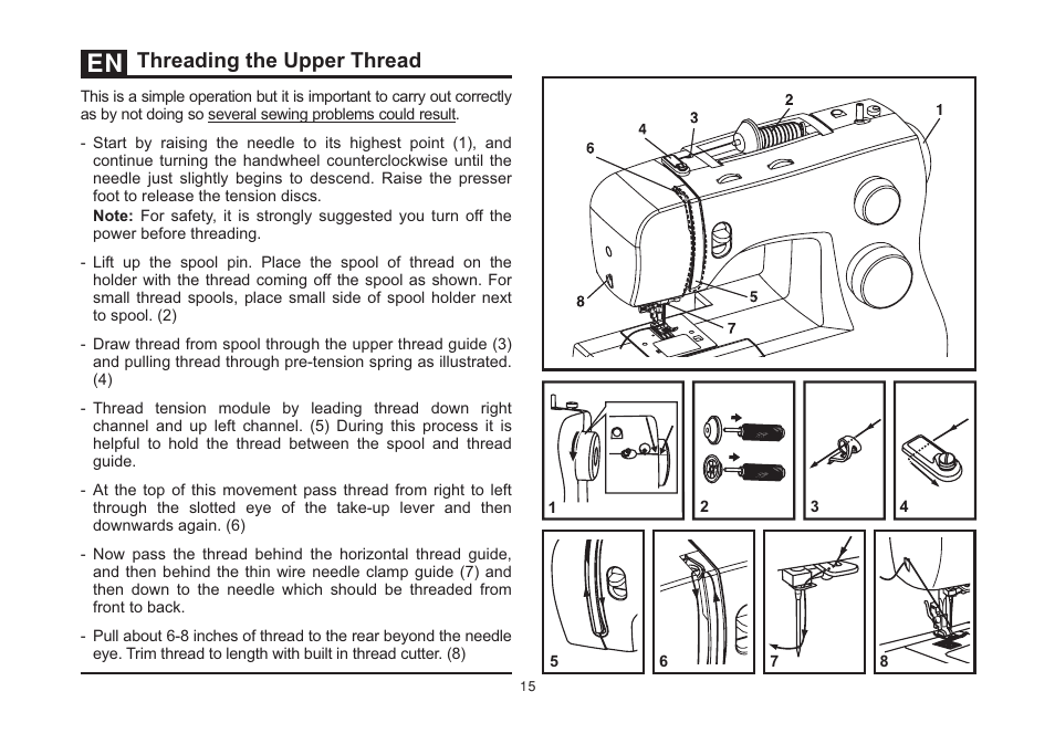 Threading the upper thread | SINGER 3321 TALENT User Manual | Page 22 / 62