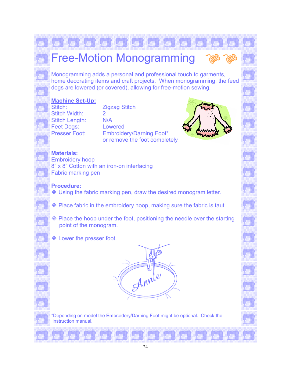 Free-motion monogramming | SINGER 6550-WORKBOOK Scholastic User Manual | Page 28 / 59
